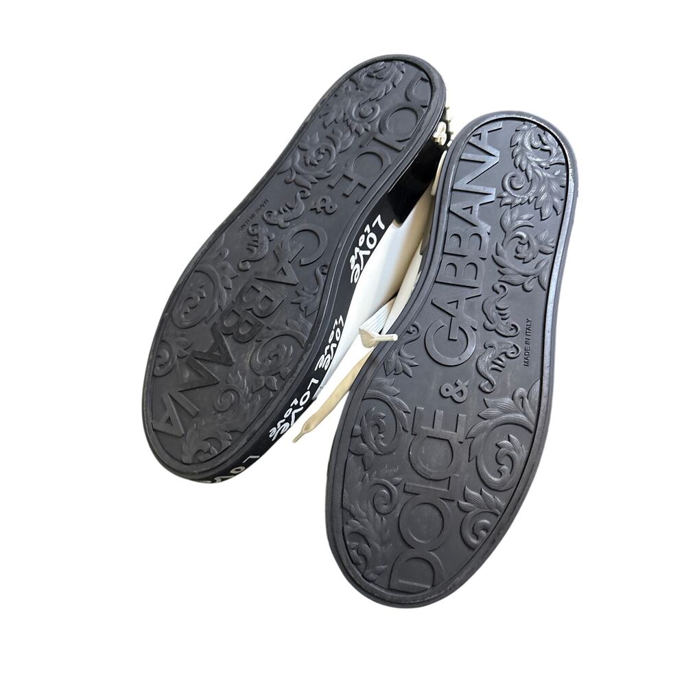 Dolce & Gabbana Portofino Love Heart Graffiti Print Leather Sneaker EU 39 - Picture 2 of 8